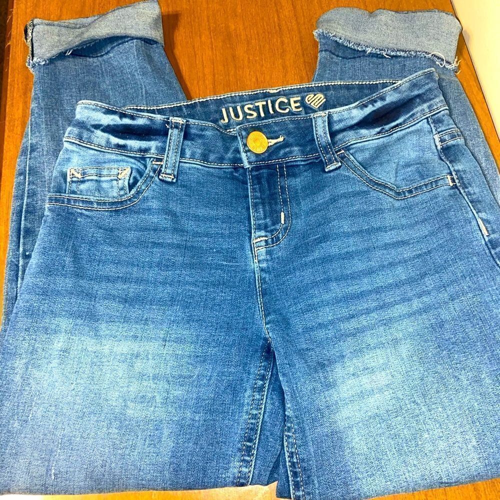 Justice distrssed skinny jeans 